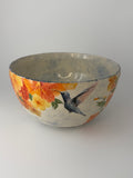 Fired Palette Handpainted Hummingbird Bowl